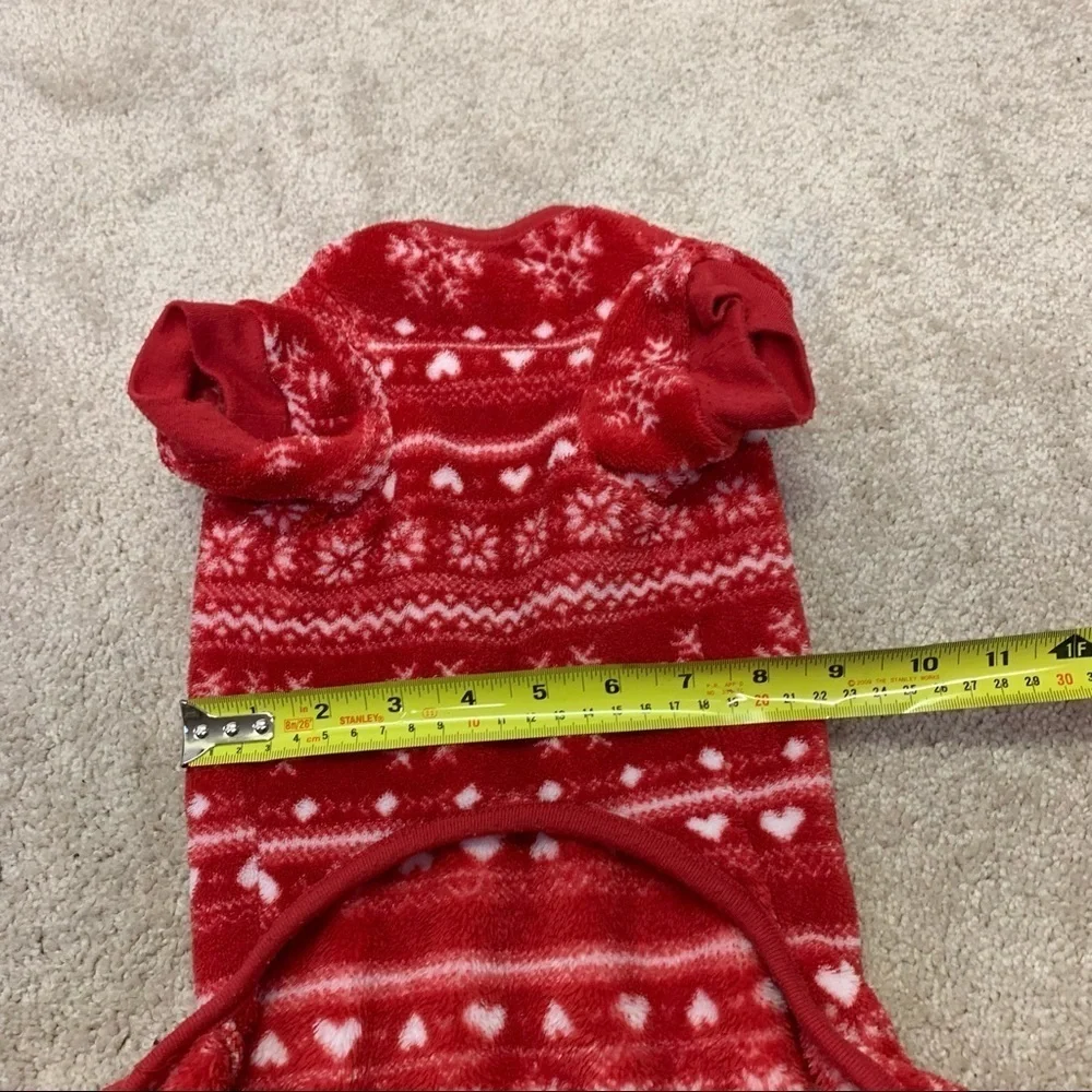 Bailey & Bella small breed dog red flannel snowflake heart Christmas pyjamas M